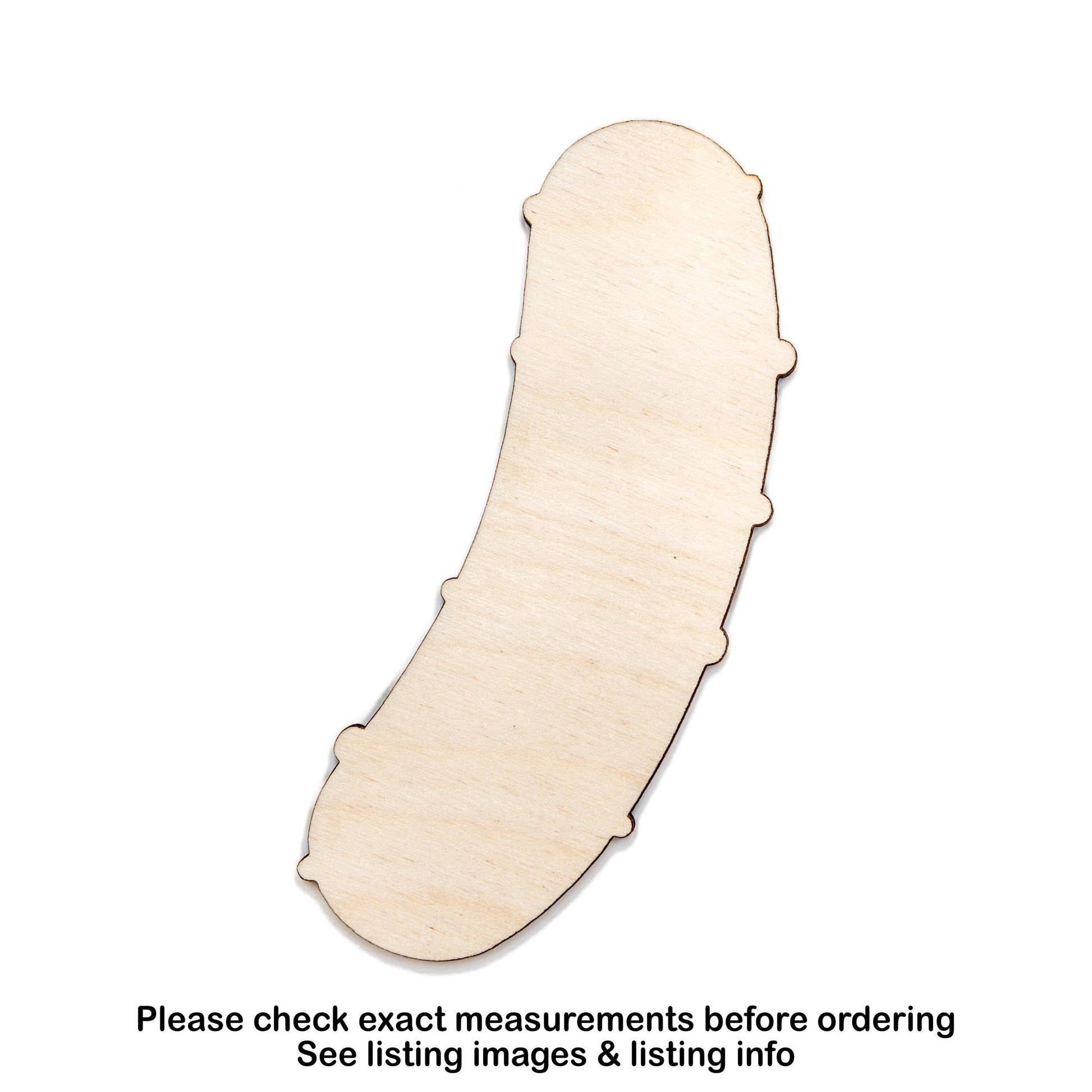 Pickle Blank Wood Cutout - Laser Cut Unfinished Craft Shape - Multiple Sizes