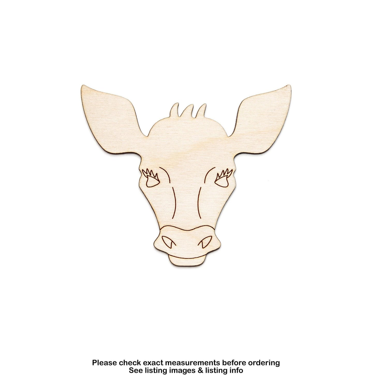 Baby Calf Detailed Wood Cutout - Laser Cut Unfinished Craft Shape - Multiple Sizes