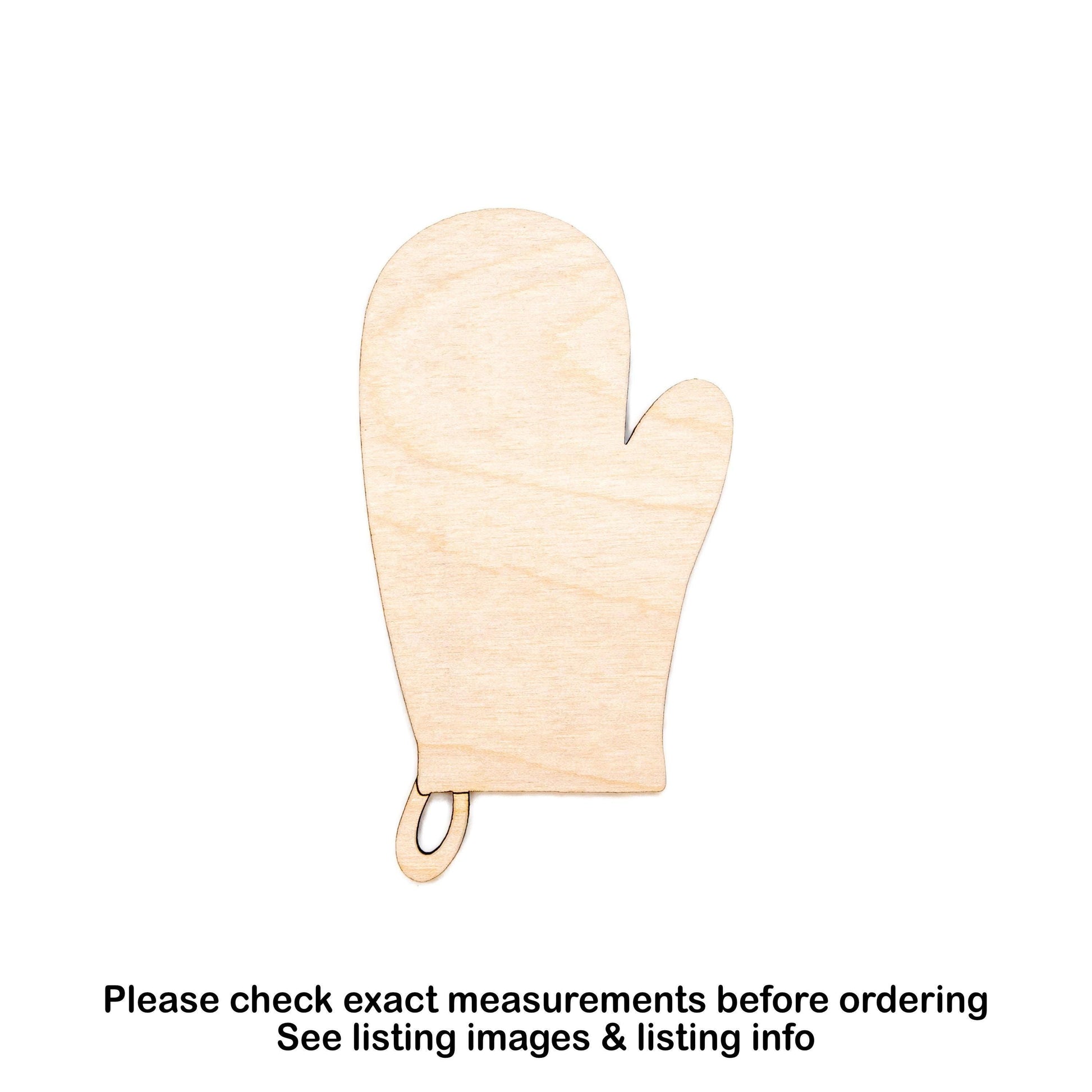 Oven Mitt Blank Wood Cutout - Laser Cut Unfinished Craft Shape - Multiple Sizes