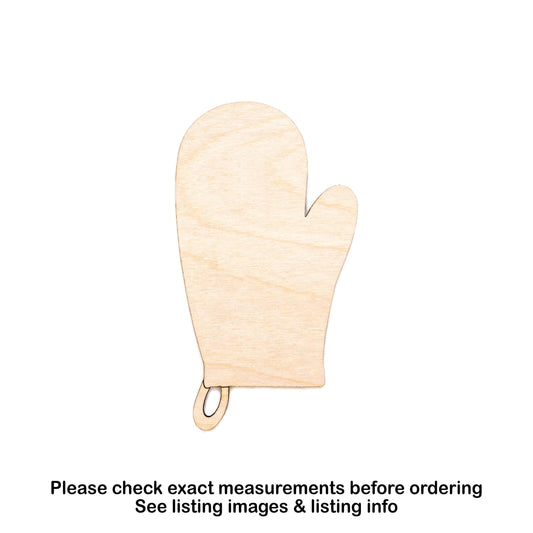 Oven Mitt Blank Wood Cutout - Laser Cut Unfinished Craft Shape - Multiple Sizes