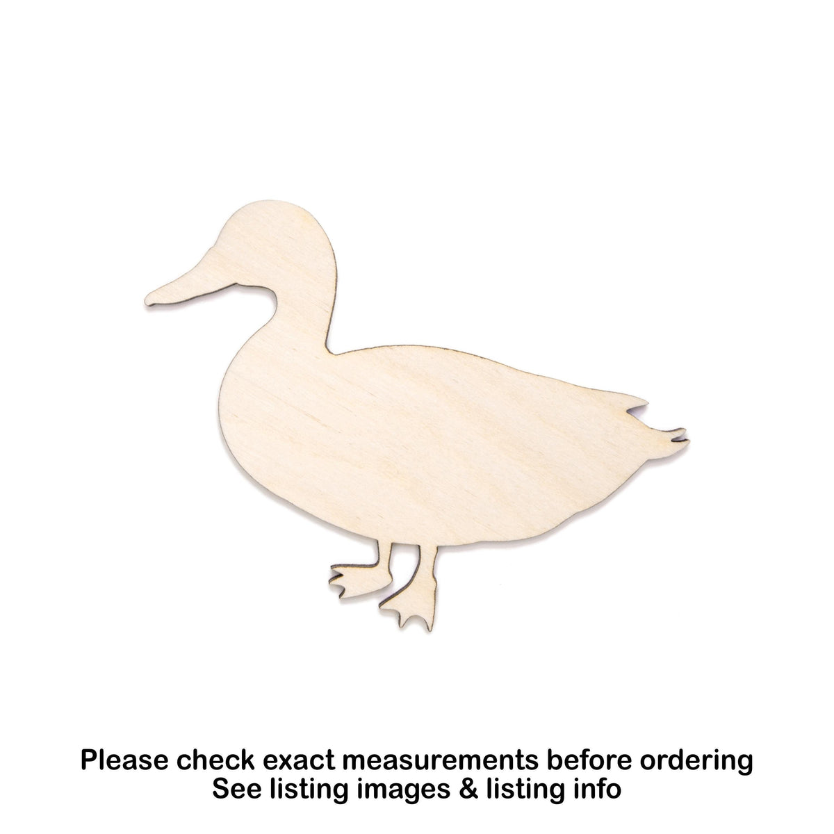 Duck With Feet Blank Cutout - Laser Cut Unfinished Craft Shape - Multiple Sizes