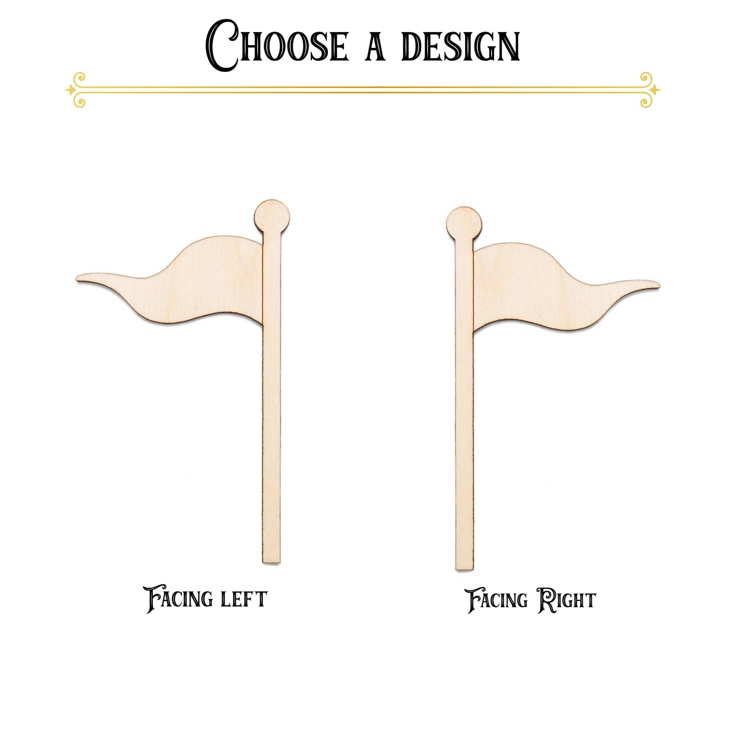 Golf Flag Wood Cutout - Laser Cut Unfinished Craft Shape - Multiple Sizes