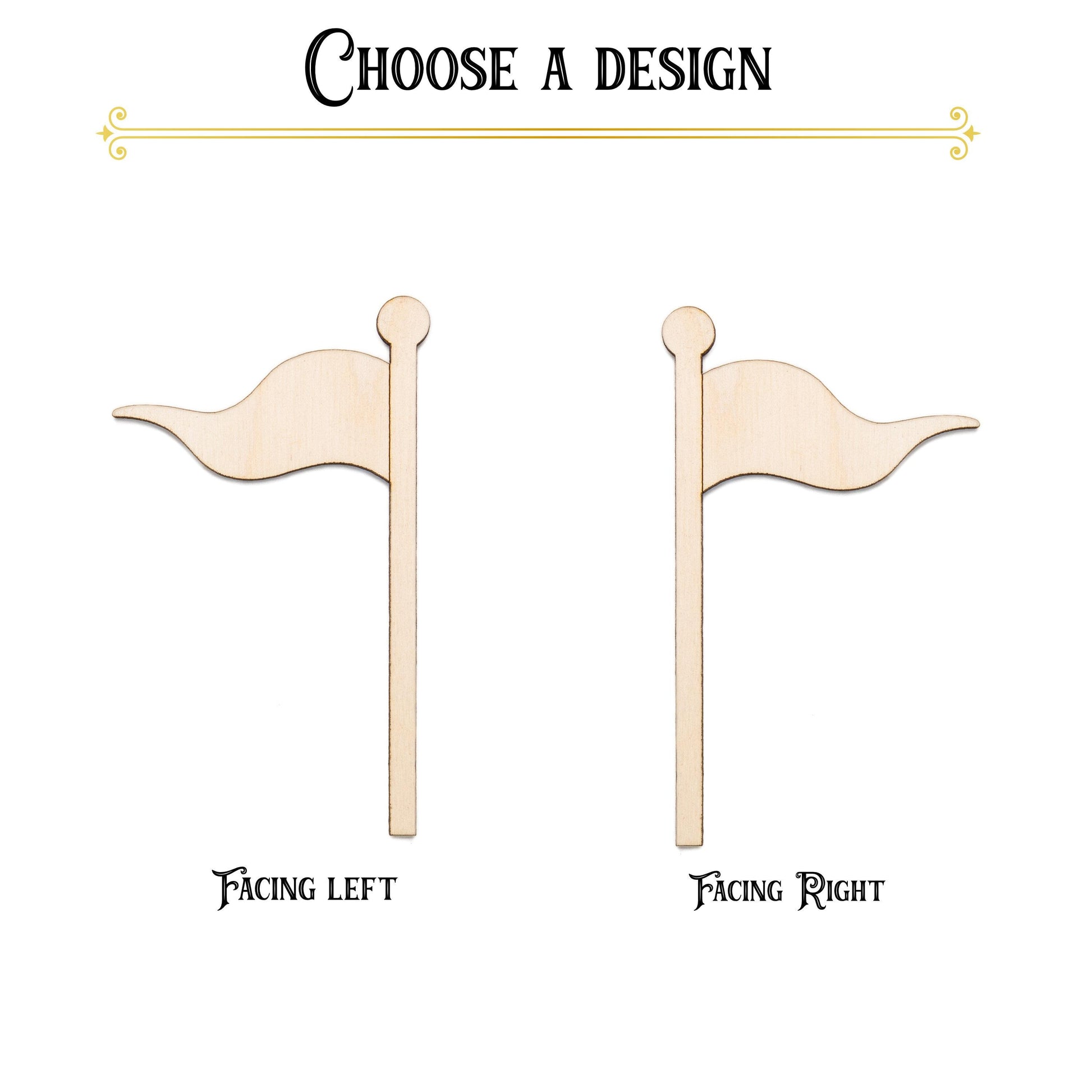 Golf Flag Wood Cutout - Laser Cut Unfinished Craft Shape - Multiple Sizes