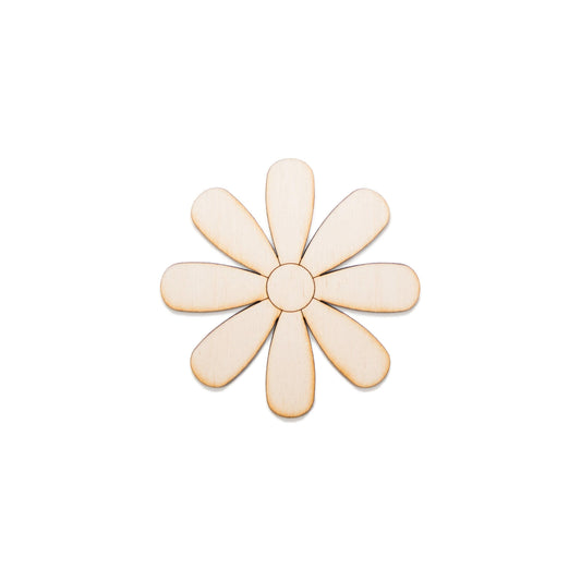 Cute Daisy Wood Cutout - Laser Cut Unfinished Craft Shape - Multiple Sizes