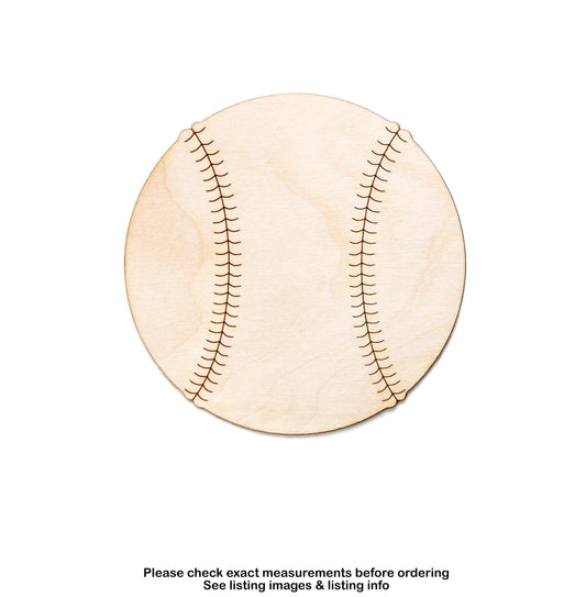 Baseball Wood Cutout - Laser Cut Unfinished Craft Shape - Multiple Sizes