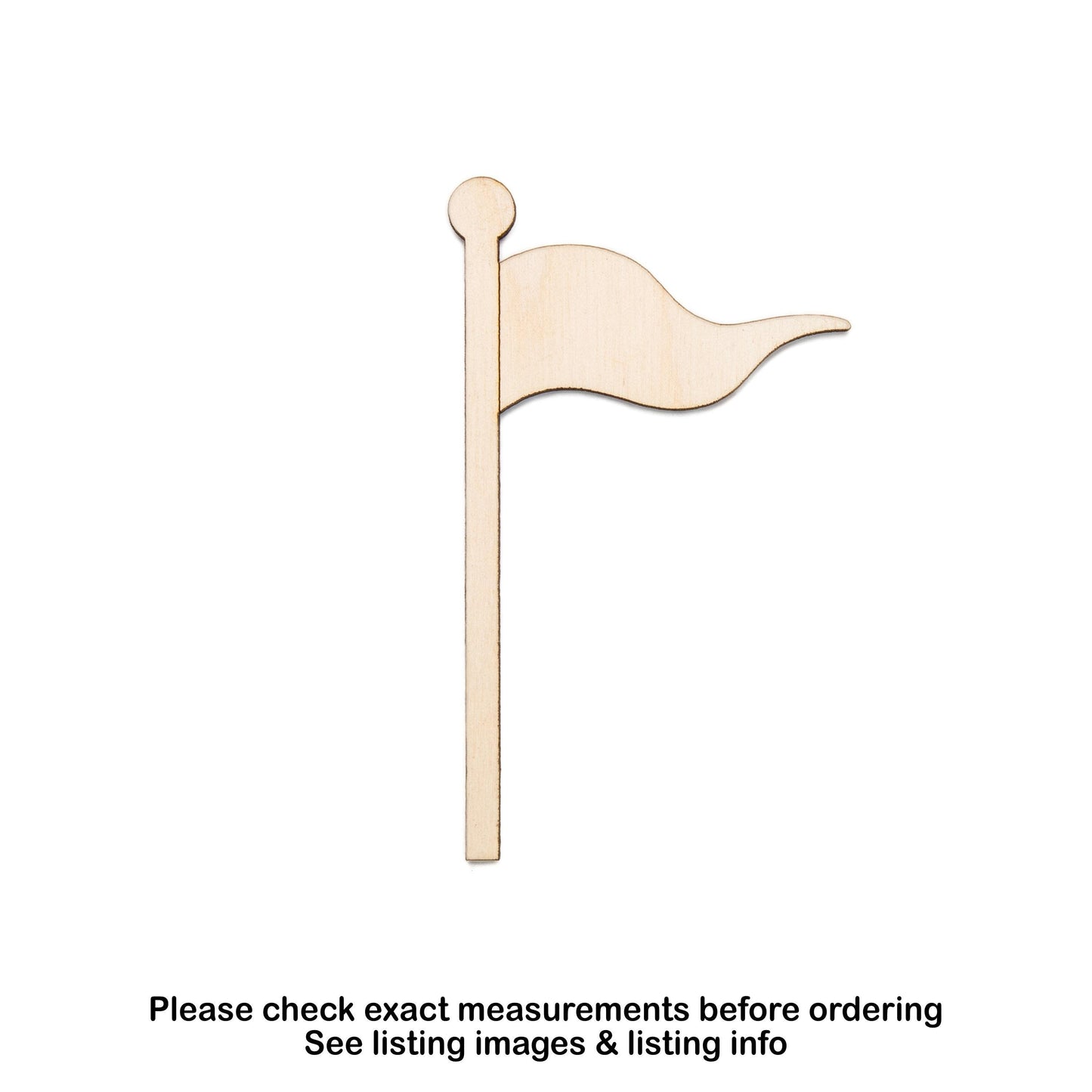 Golf Flag Wood Cutout - Laser Cut Unfinished Craft Shape - Multiple Sizes