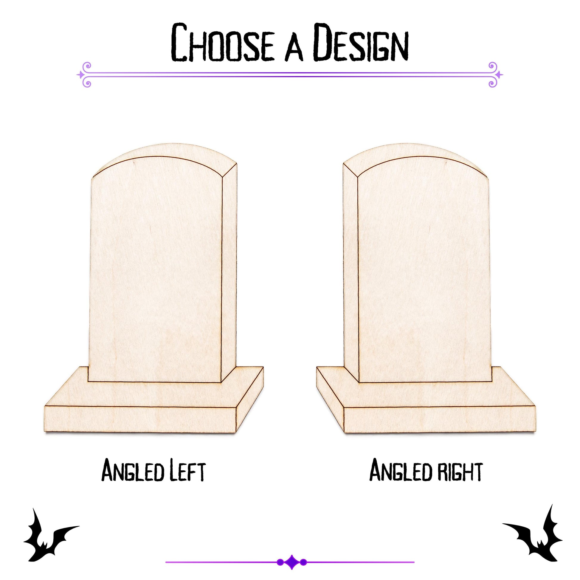 Traditional Tombstone Wood Cutout - Laser Cut Unfinished Craft Shape - Multiple Sizes