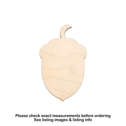 Acorn Tall Blank Wood Cutout - Laser Cut Unfinished Craft Shape - Multiple Sizes
