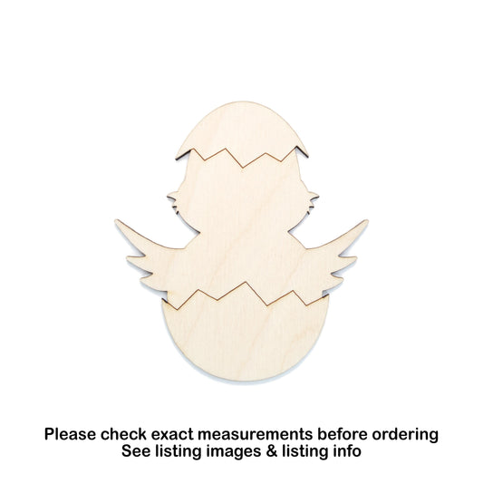 Baby Chic In Egg Shell Blank Wood Cutout - Laser Cut Unfinished Craft Shape - Multiple Sizes