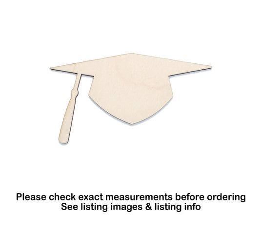Graduation Cap Bank Wood Cutout - Laser Cut Unfinished Craft Shape - Multiple Sizes