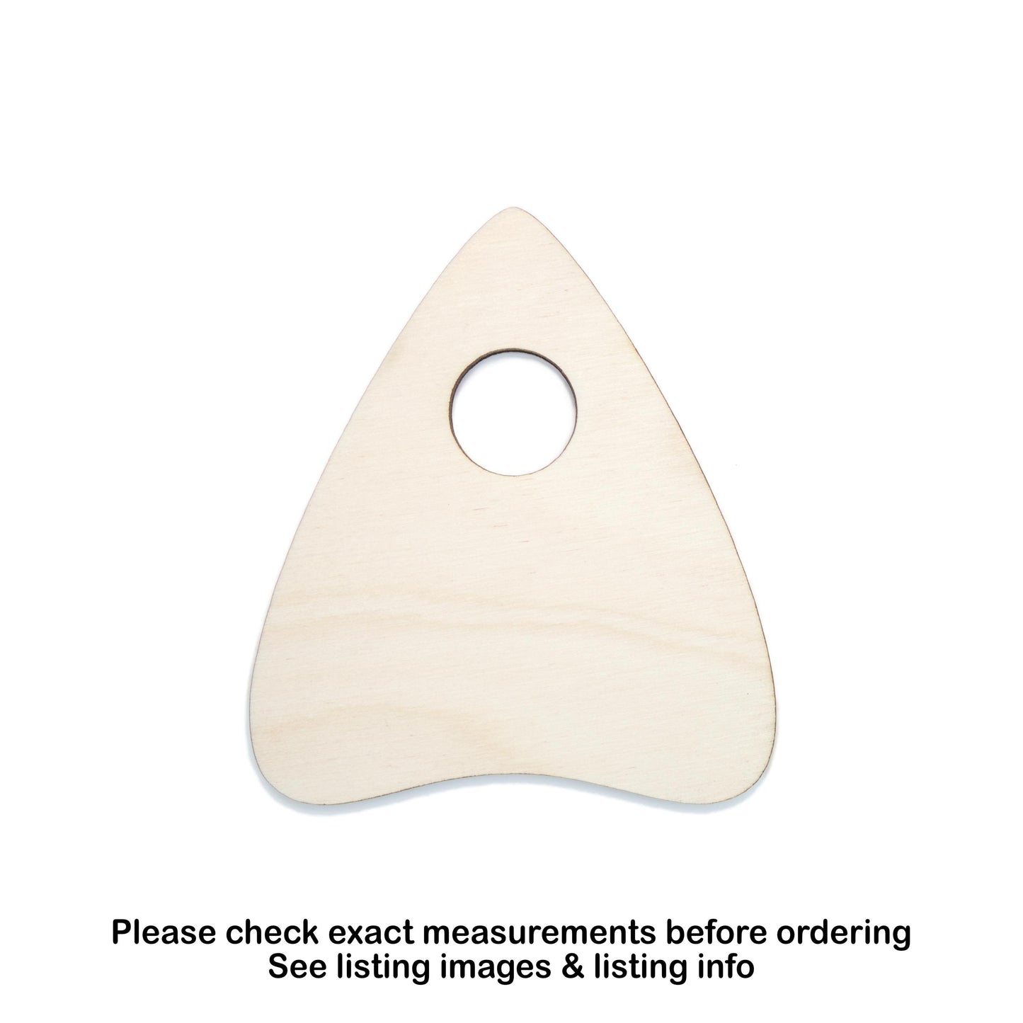 Planchette Blank Wood Cutout - Laser Cut Unfinished Craft Shape - Multiple Sizes