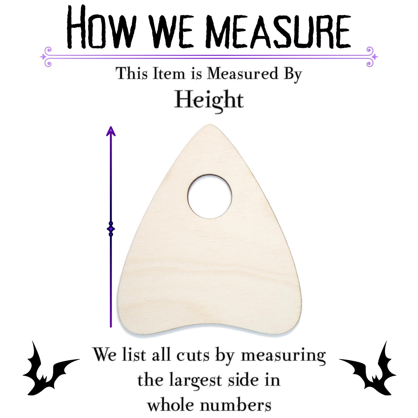 Planchette Blank Wood Cutout - Laser Cut Unfinished Craft Shape - Multiple Sizes