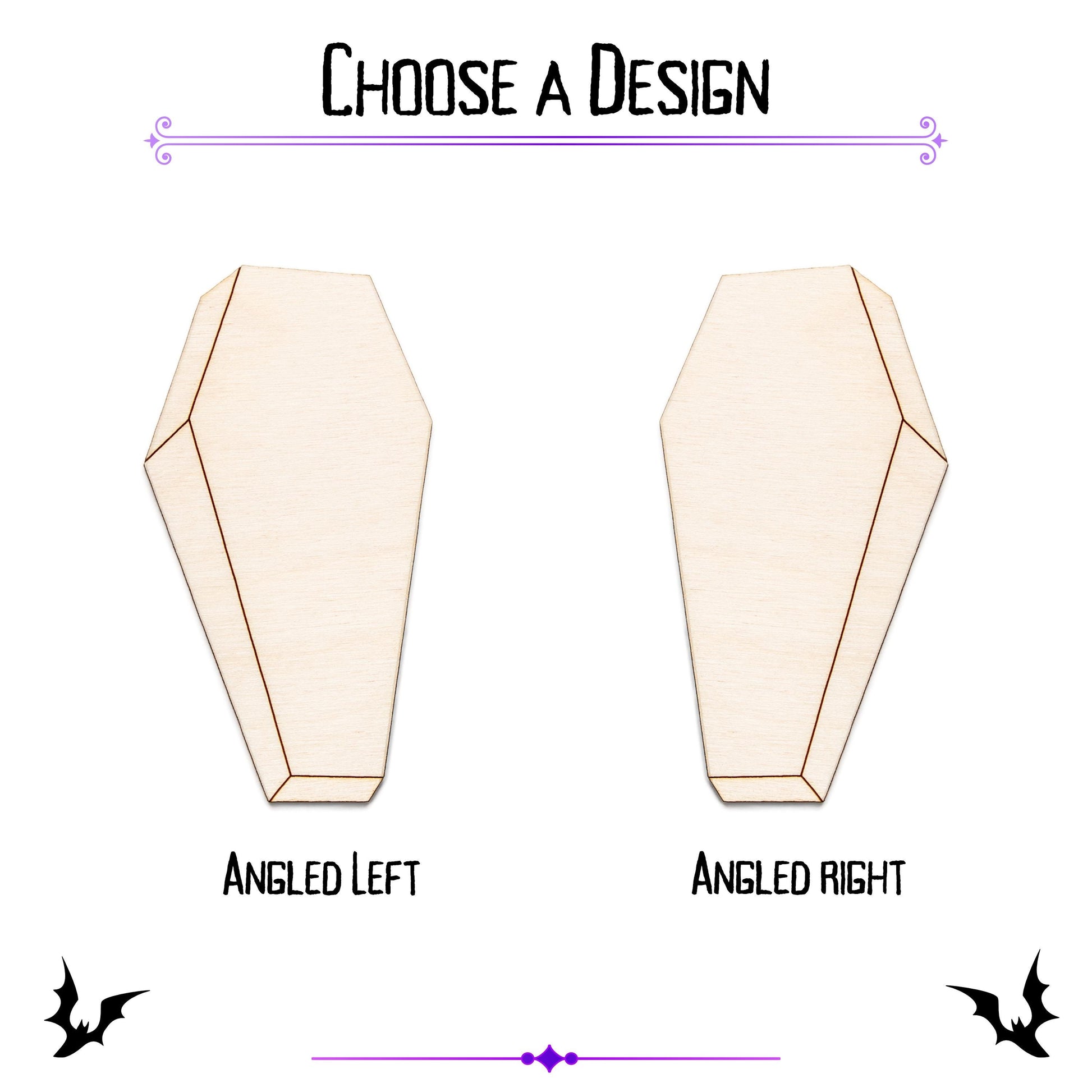 Classic Coffin Wood Cutout - Laser Cut Unfinished Craft Shape - Multiple Sizes