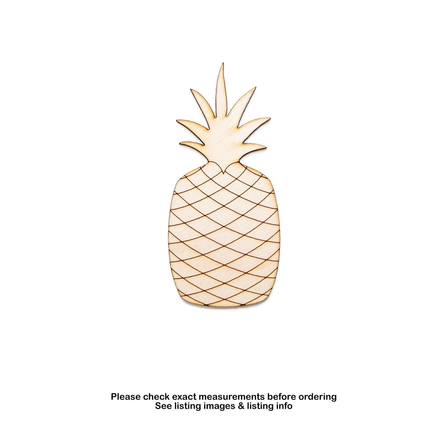Pineapple Wood Cutout - Laser Cut Unfinished Craft Shape - Multiple Sizes