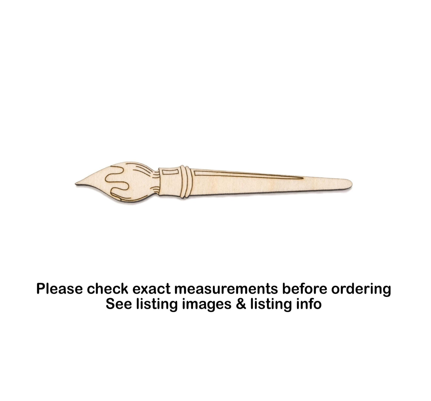 Paint Brush Round Tip Detailed Wood Cutout - Laser Cut Unfinished Craft Shape - Multiple Sizes