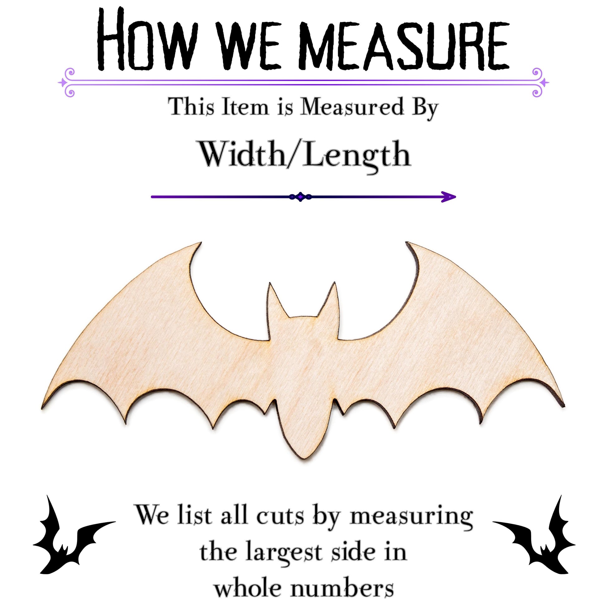 Bat Wicked Blank Wood Cutout - Laser Cut Unfinished Craft Shape - Multiple Sizes