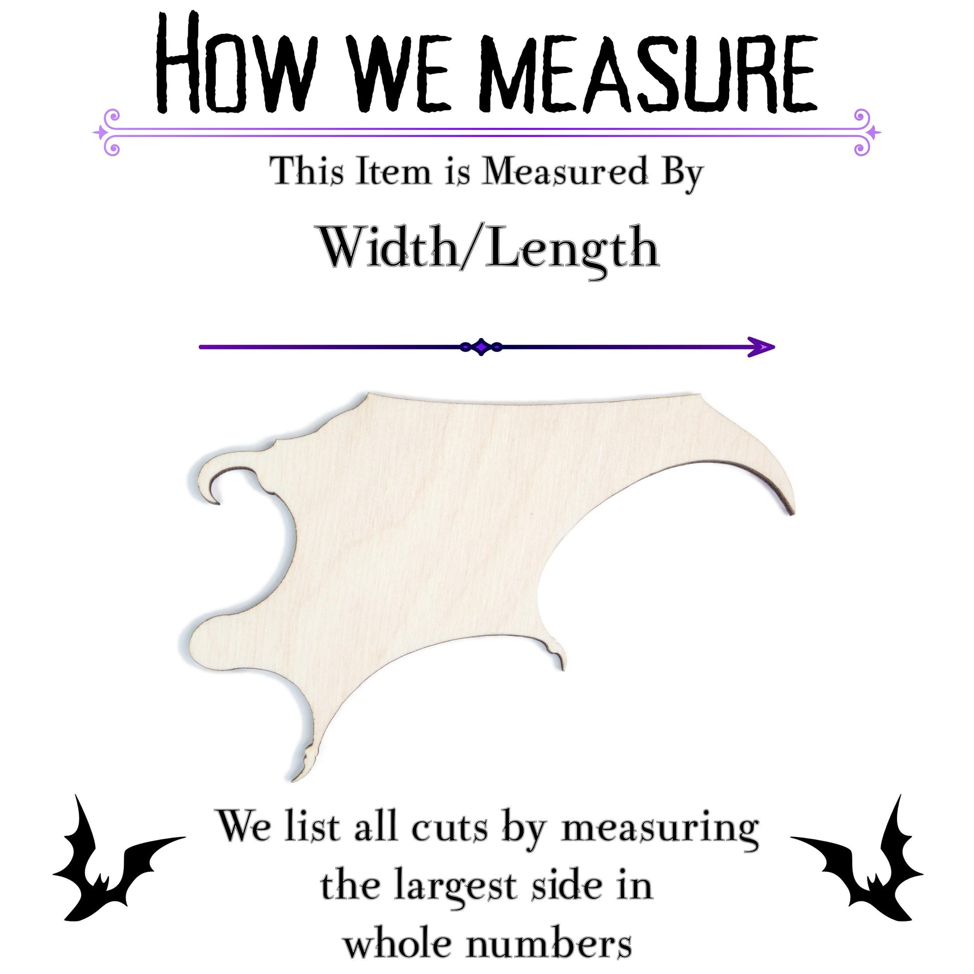 Dragon Wing Blank Wood Cutout - Laser Cut Unfinished Craft Shape - Multiple Sizes