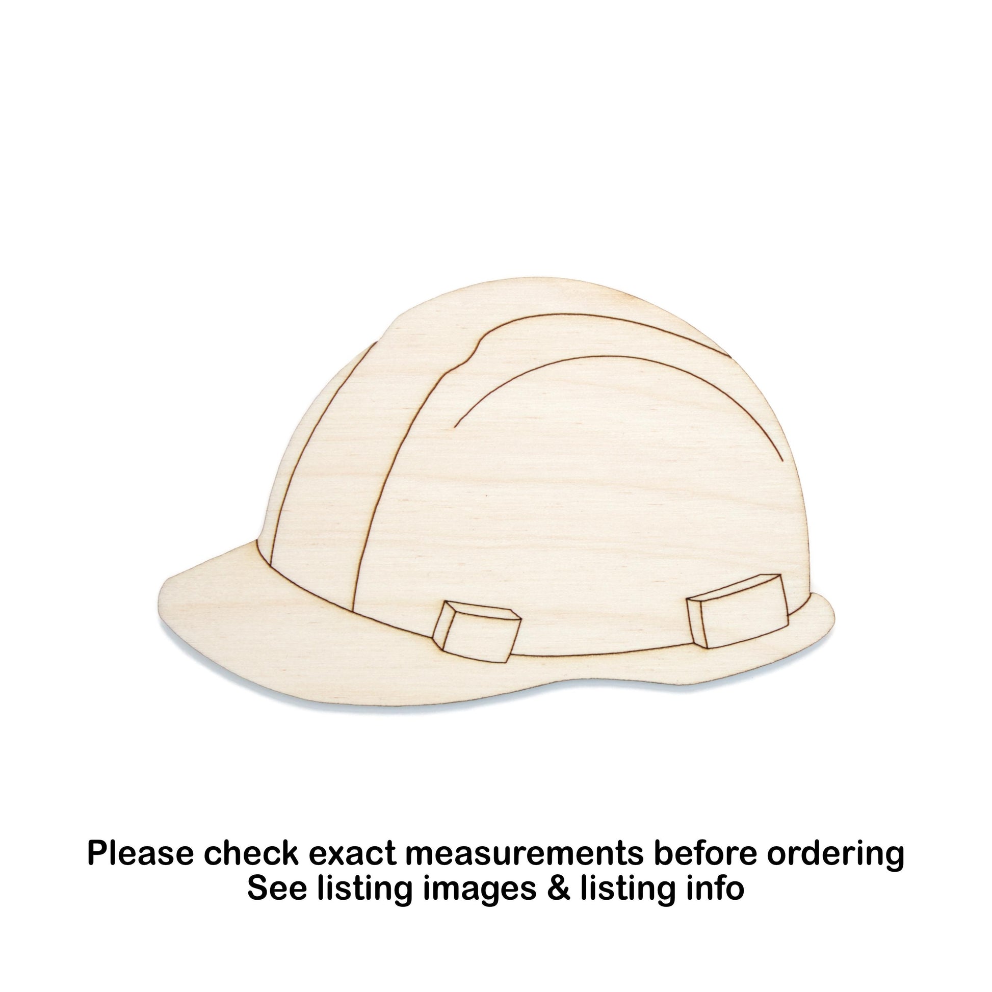 Hard Hat Wood Cutout - Laser Cut Unfinished Craft Shape - Multiple Sizes