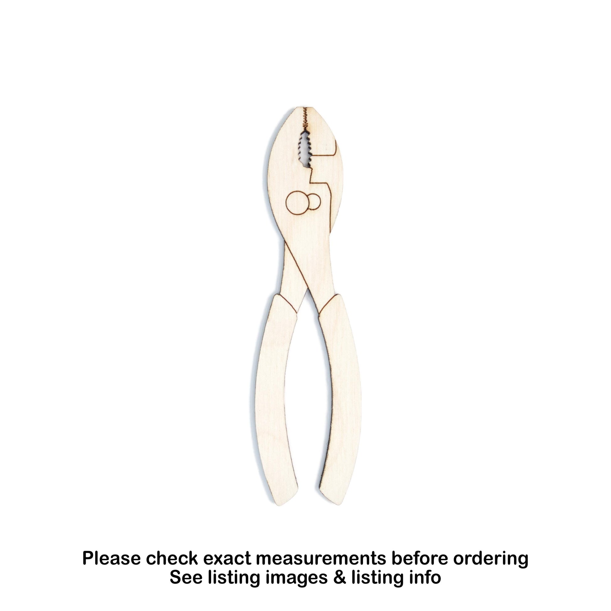 Slip Joint Pliers Detailed Wood Cutout - Laser Cut Unfinished Craft Shape - Multiple Sizes