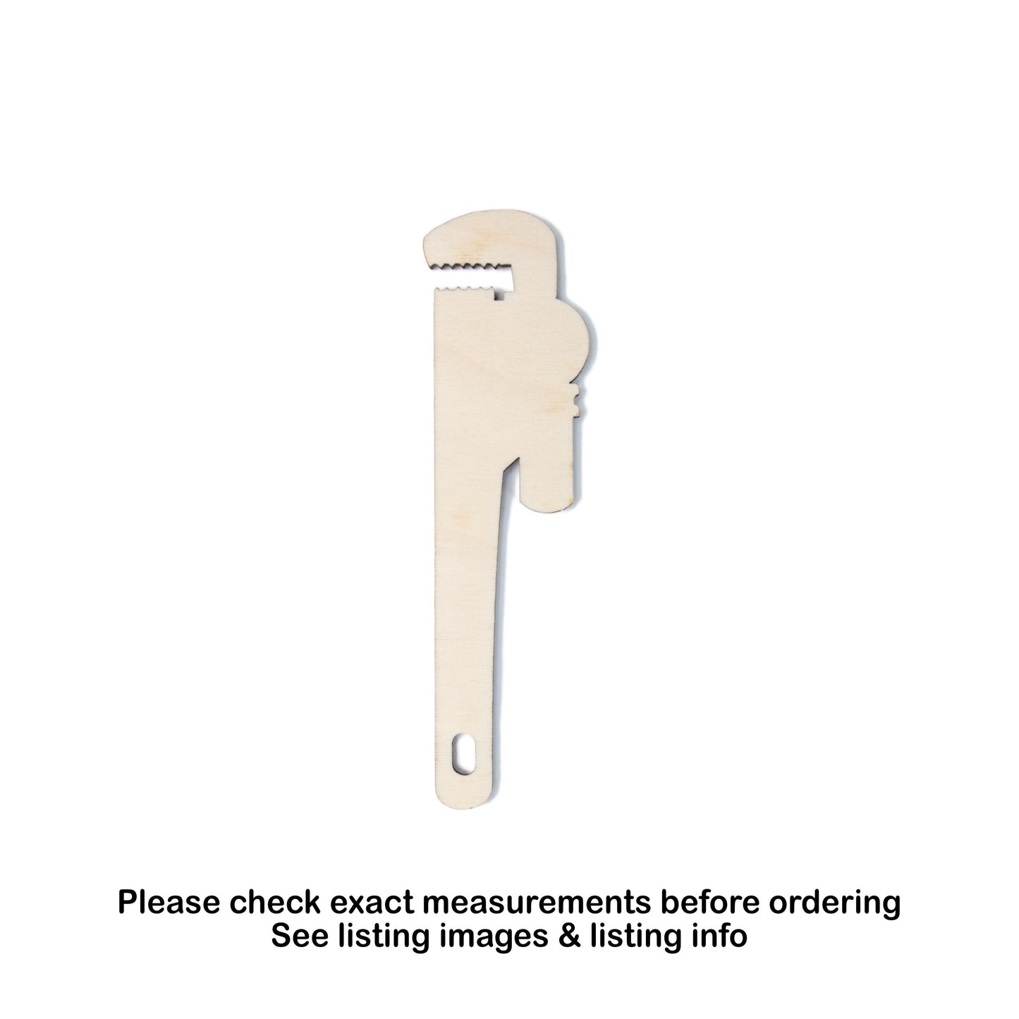 Pipe Wrench Blank Blank Wood Cutout - Laser Cut Unfinished Craft Shape - Multiple Sizes