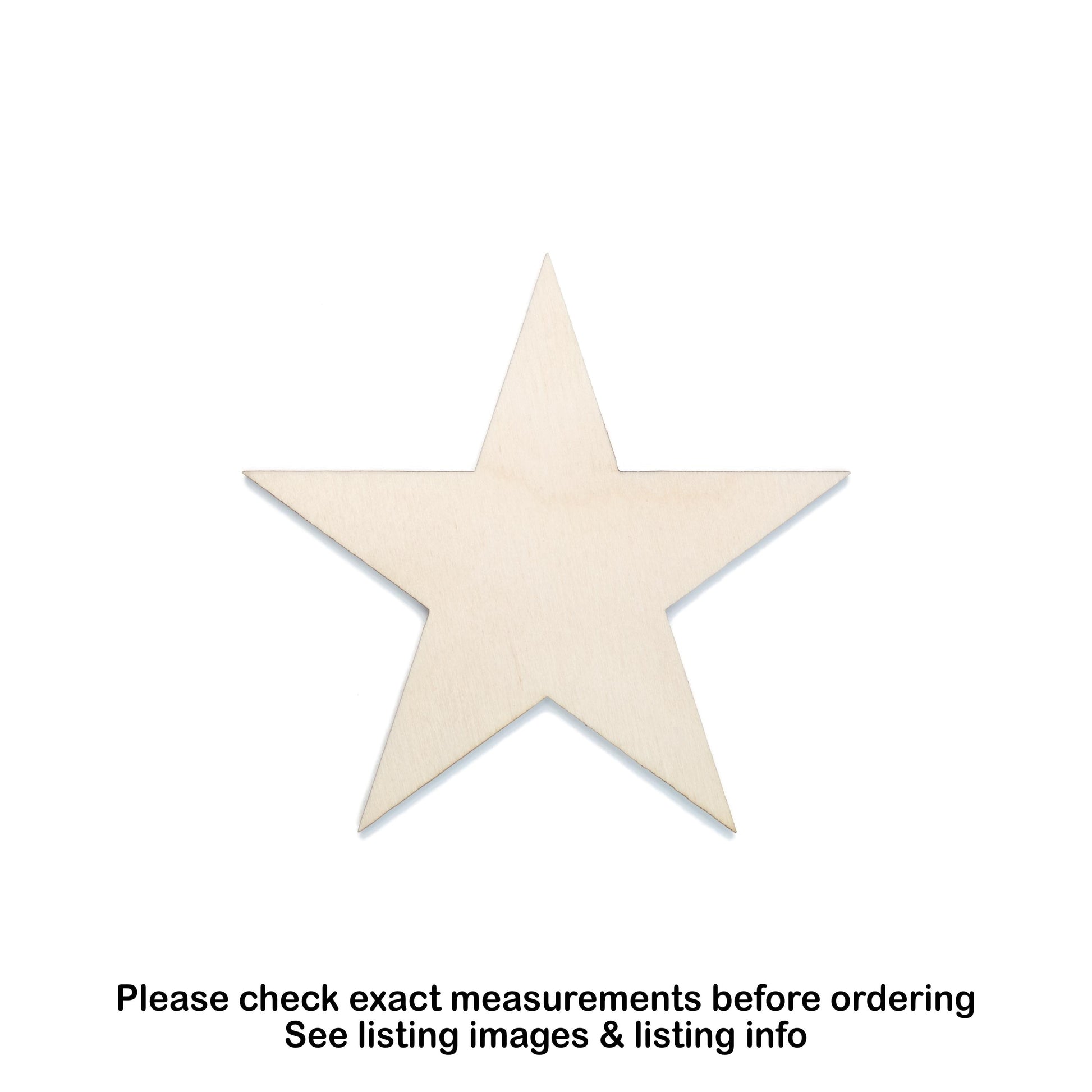 Star Blank Wood Cutout - Laser Cut Unfinished Craft Shape - Multiple Sizes