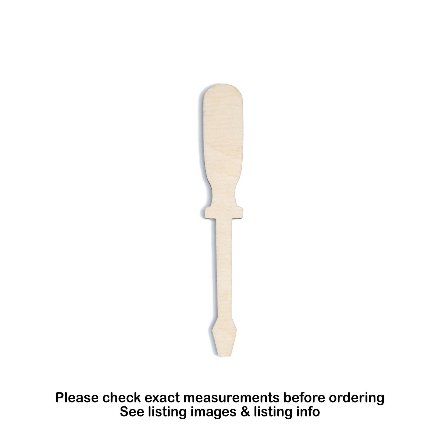 Flat Head Screw Driver Blank Wood Cutout - Laser Cut Unfinished Craft Shape - Multiple Sizes