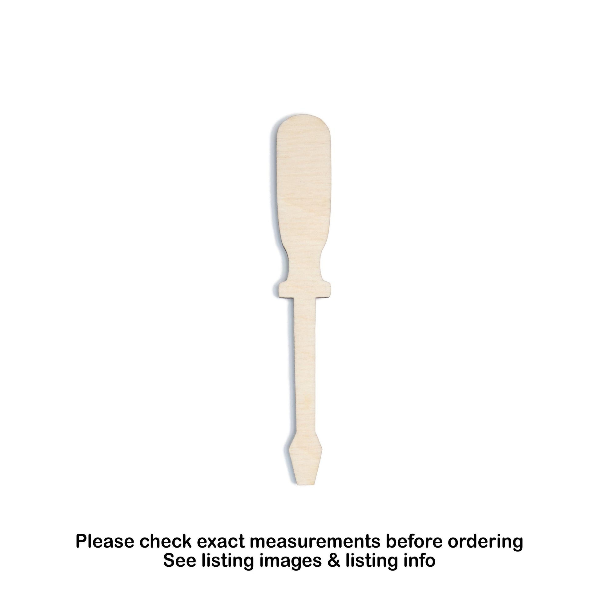Flat Head Screw Driver Blank Wood Cutout - Laser Cut Unfinished Craft Shape - Multiple Sizes