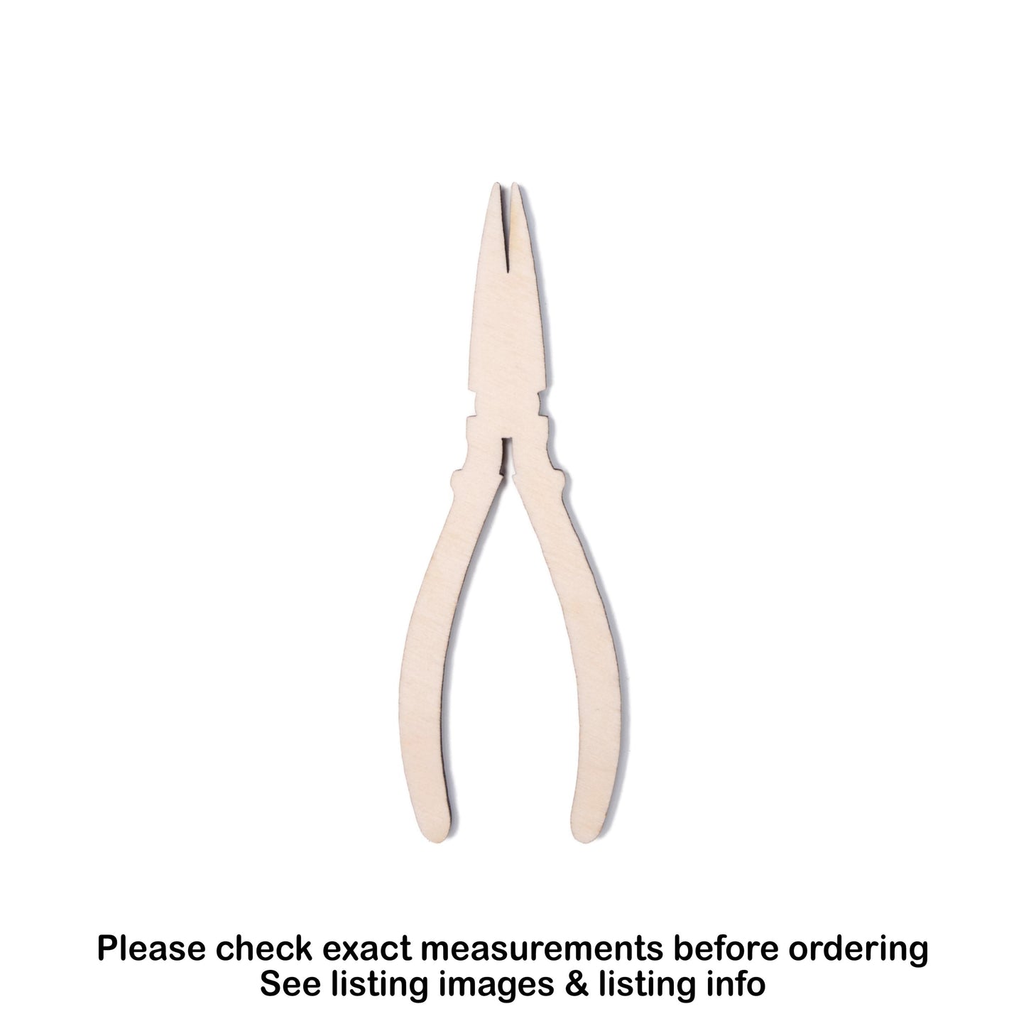 Long Nose Pliers Blank Wood Cutout - Laser Cut Unfinished Craft Shape - Multiple Sizes