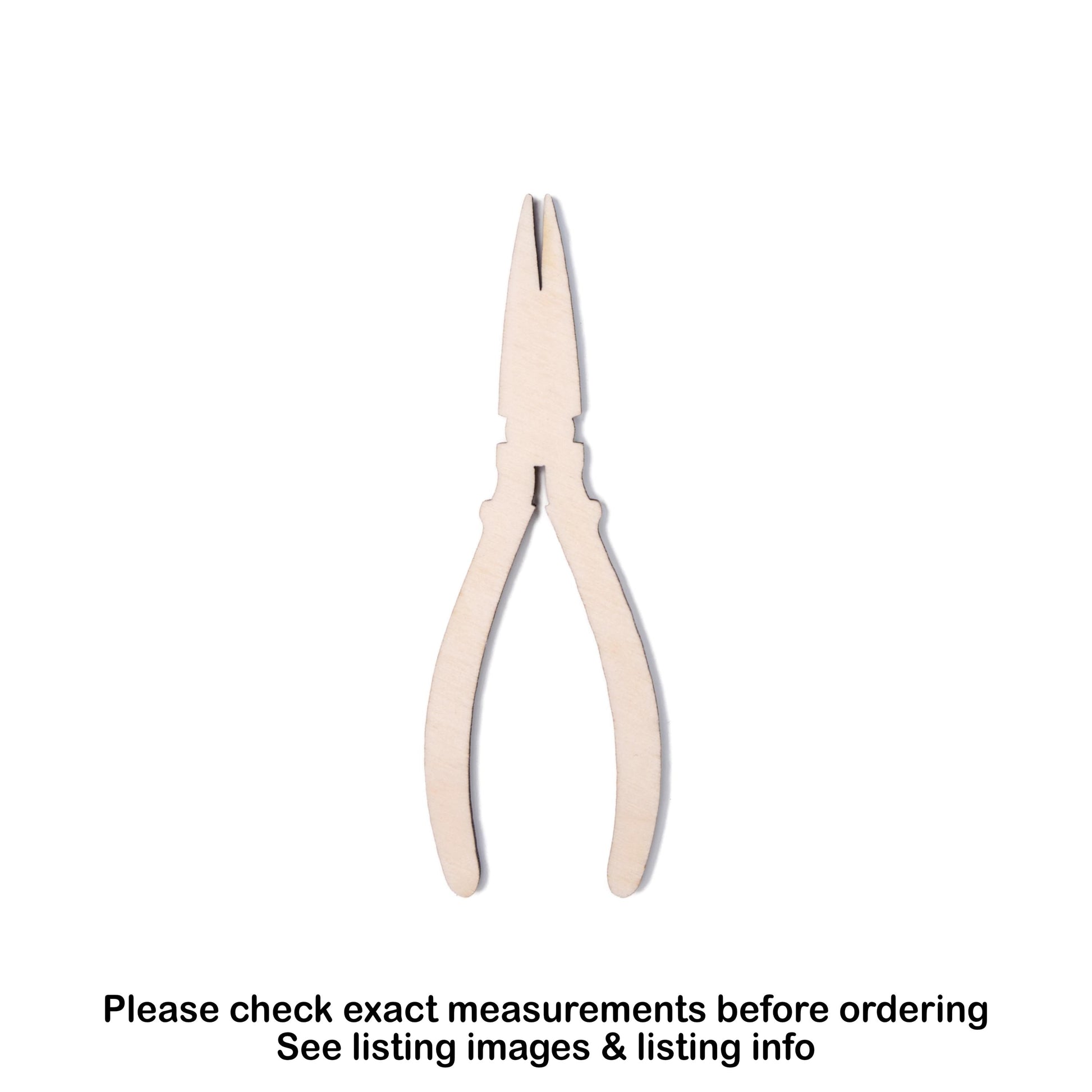 Long Nose Pliers Blank Wood Cutout - Laser Cut Unfinished Craft Shape - Multiple Sizes