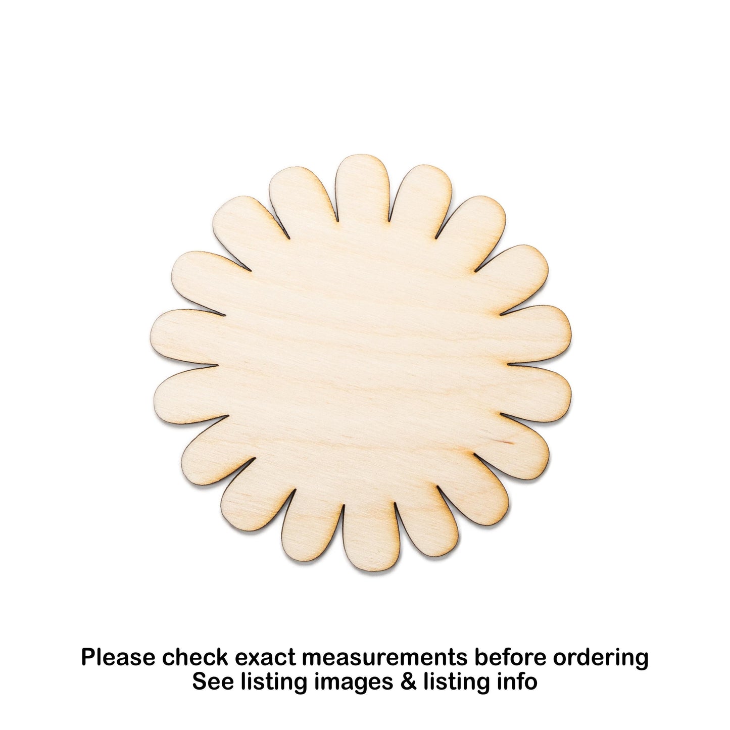 Daisy Blank Wood Cutout - Laser Cut Unfinished Craft Shape - Multiple Sizes
