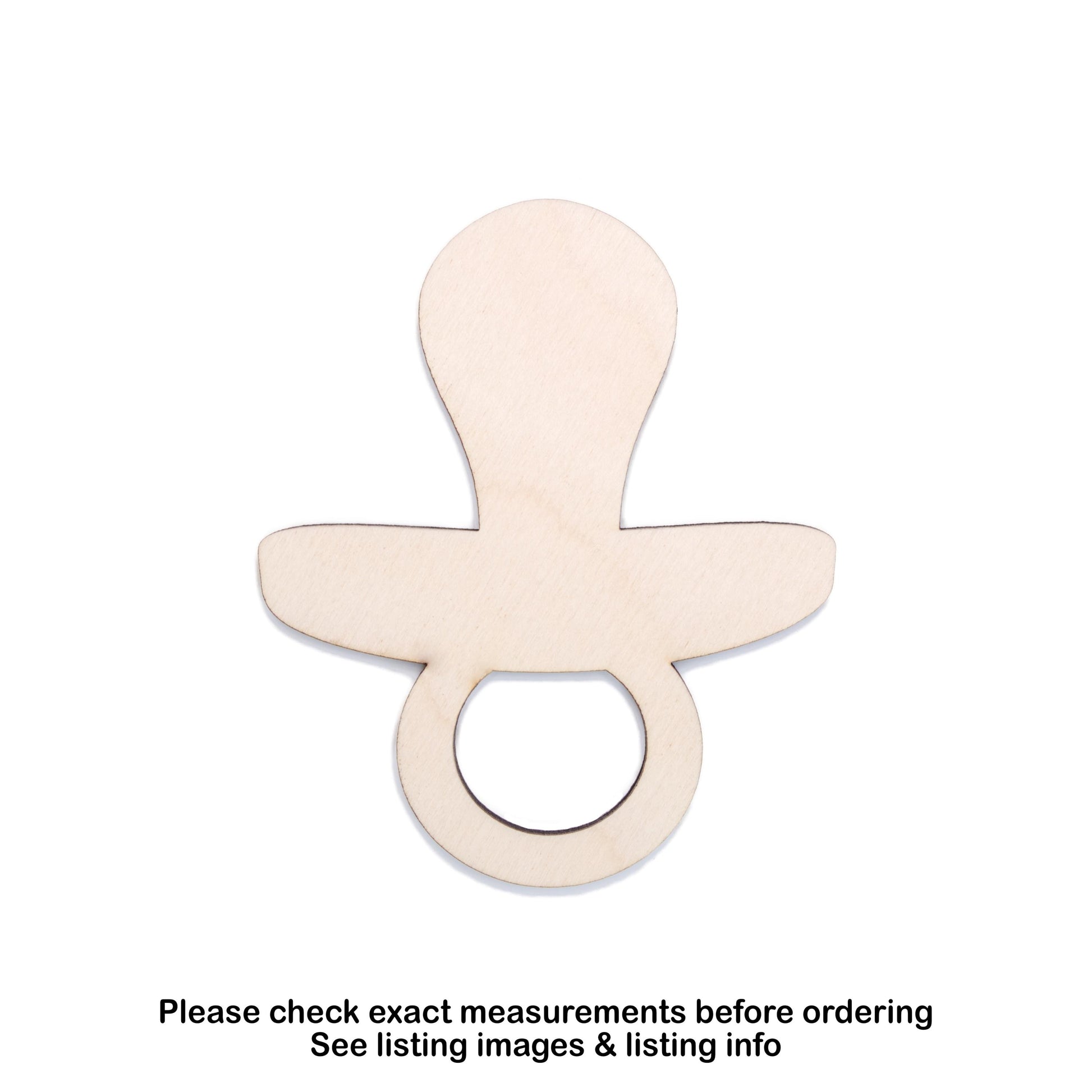 Baby Pacifier Blank Wood Cutout - Laser Cut Unfinished Craft Shape - Multiple Sizes