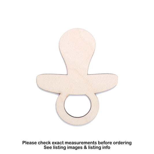 Baby Pacifier Blank Wood Cutout - Laser Cut Unfinished Craft Shape - Multiple Sizes