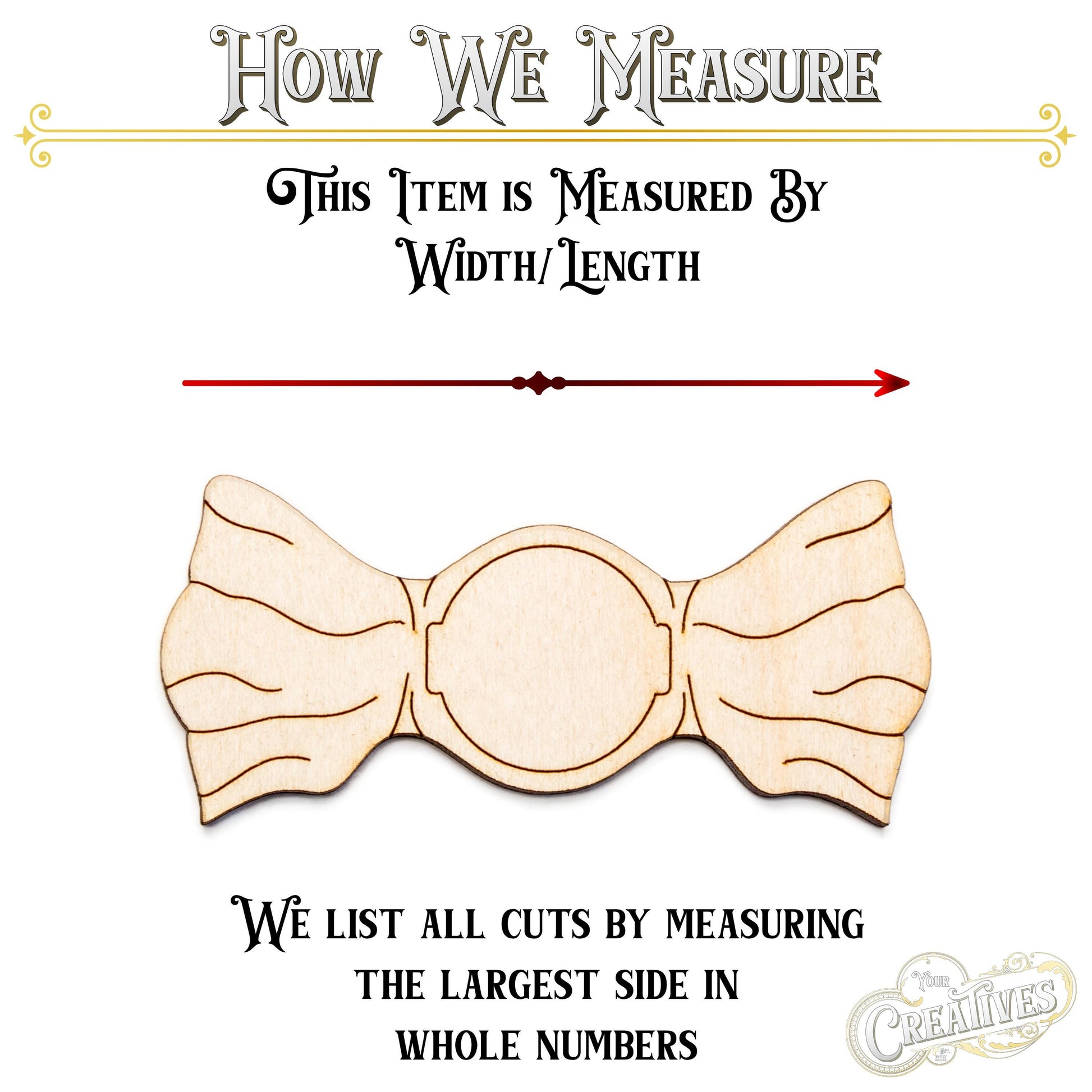 Candy Detailed Wood Cutout - Laser Cut Unfinished Craft Shape - Multiple Sizes