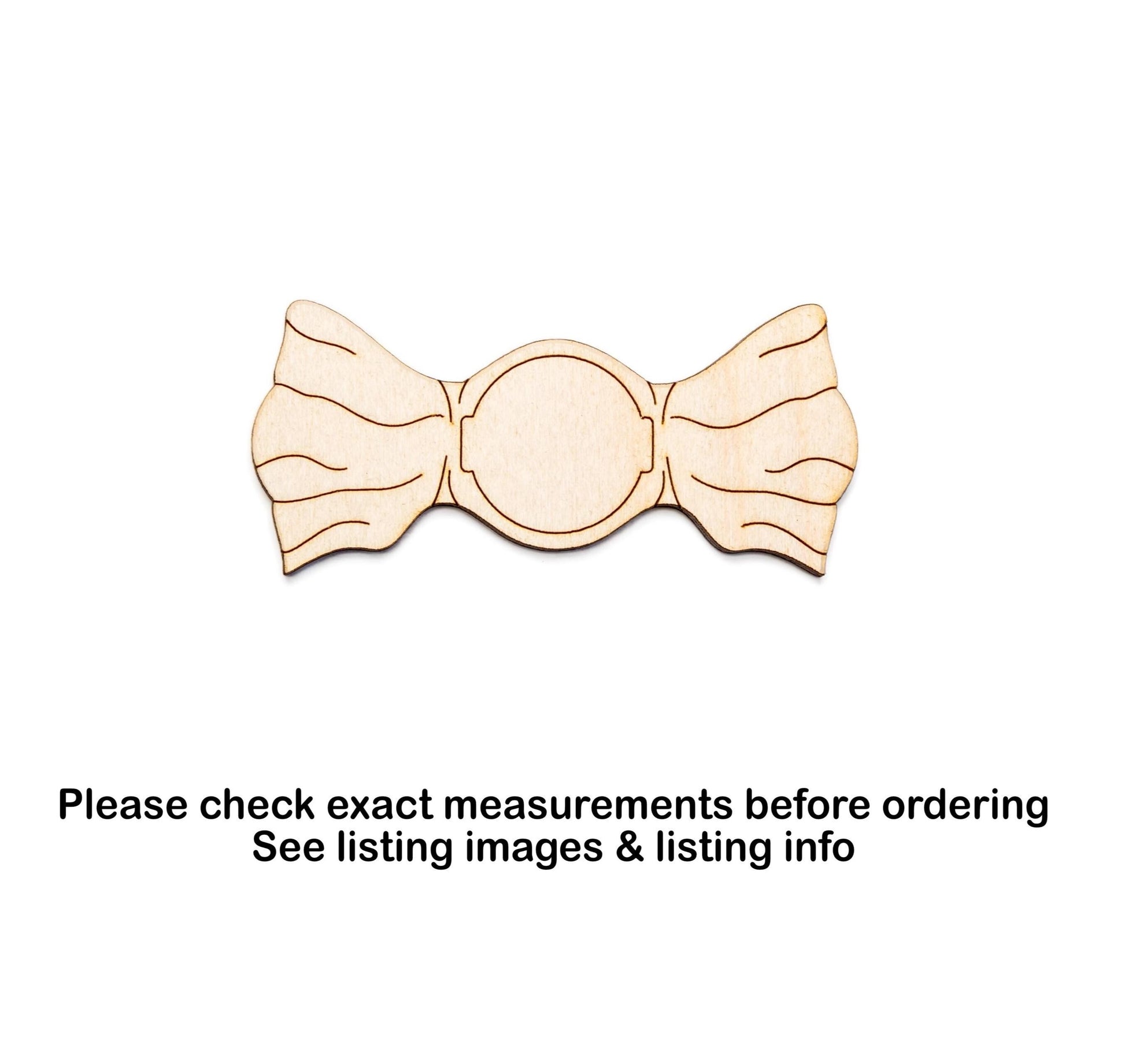 Candy Detailed Wood Cutout - Laser Cut Unfinished Craft Shape - Multiple Sizes