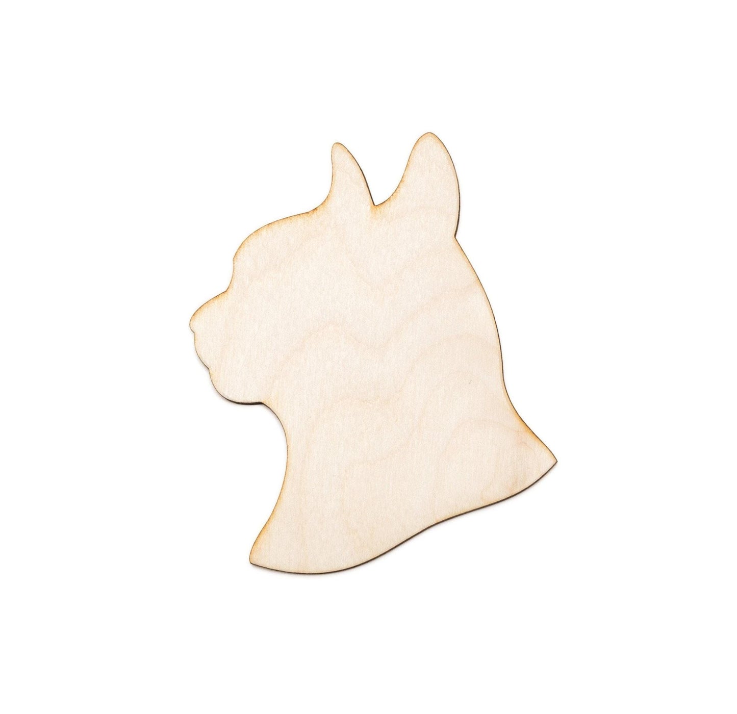 Cat Portrait Blank Wood Cutout - Laser Cut Unfinished Craft Shape - Multiple Sizes