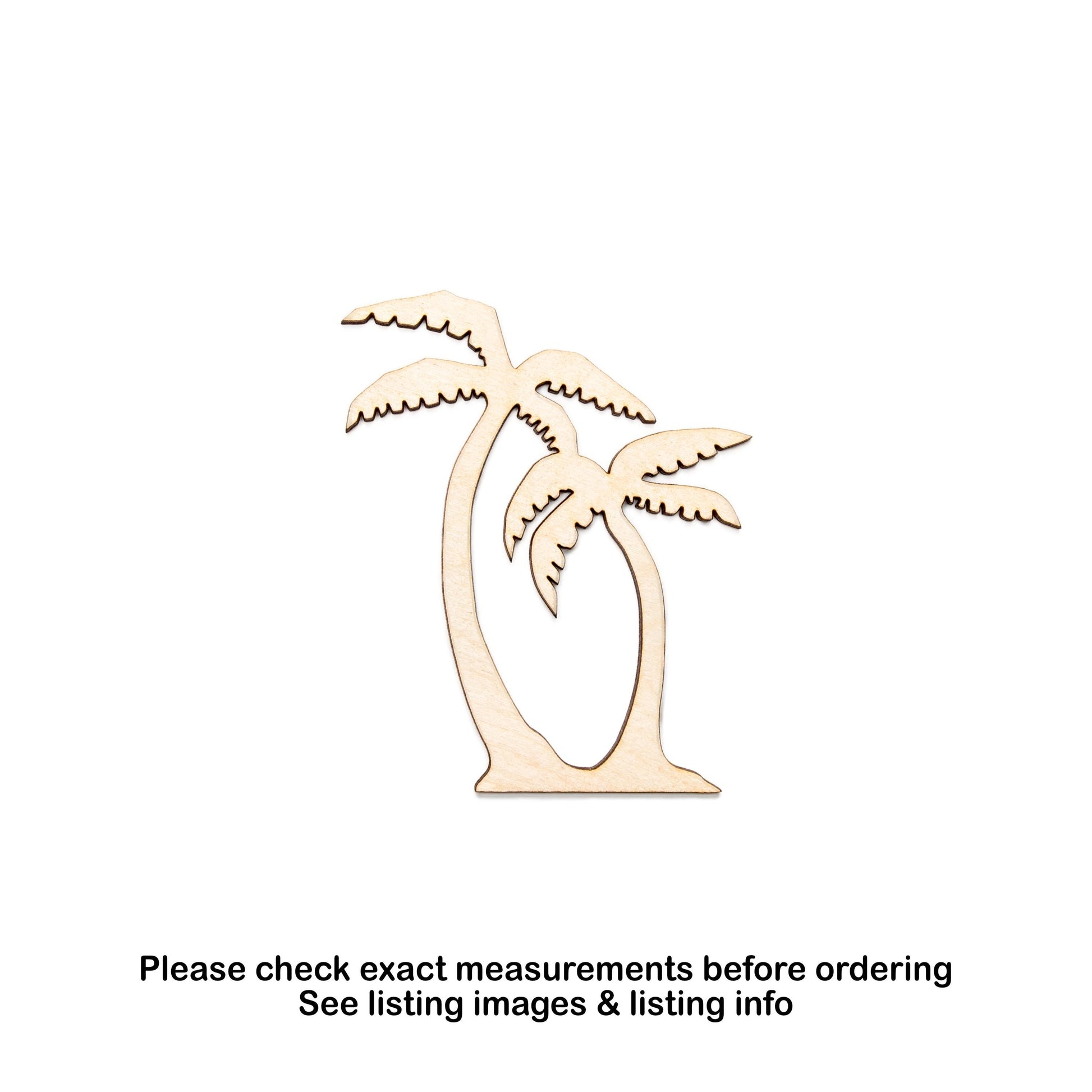 Island Palm Trees Wood Cutout - Laser Cut Unfinished Craft Shape - Multiple Sizes