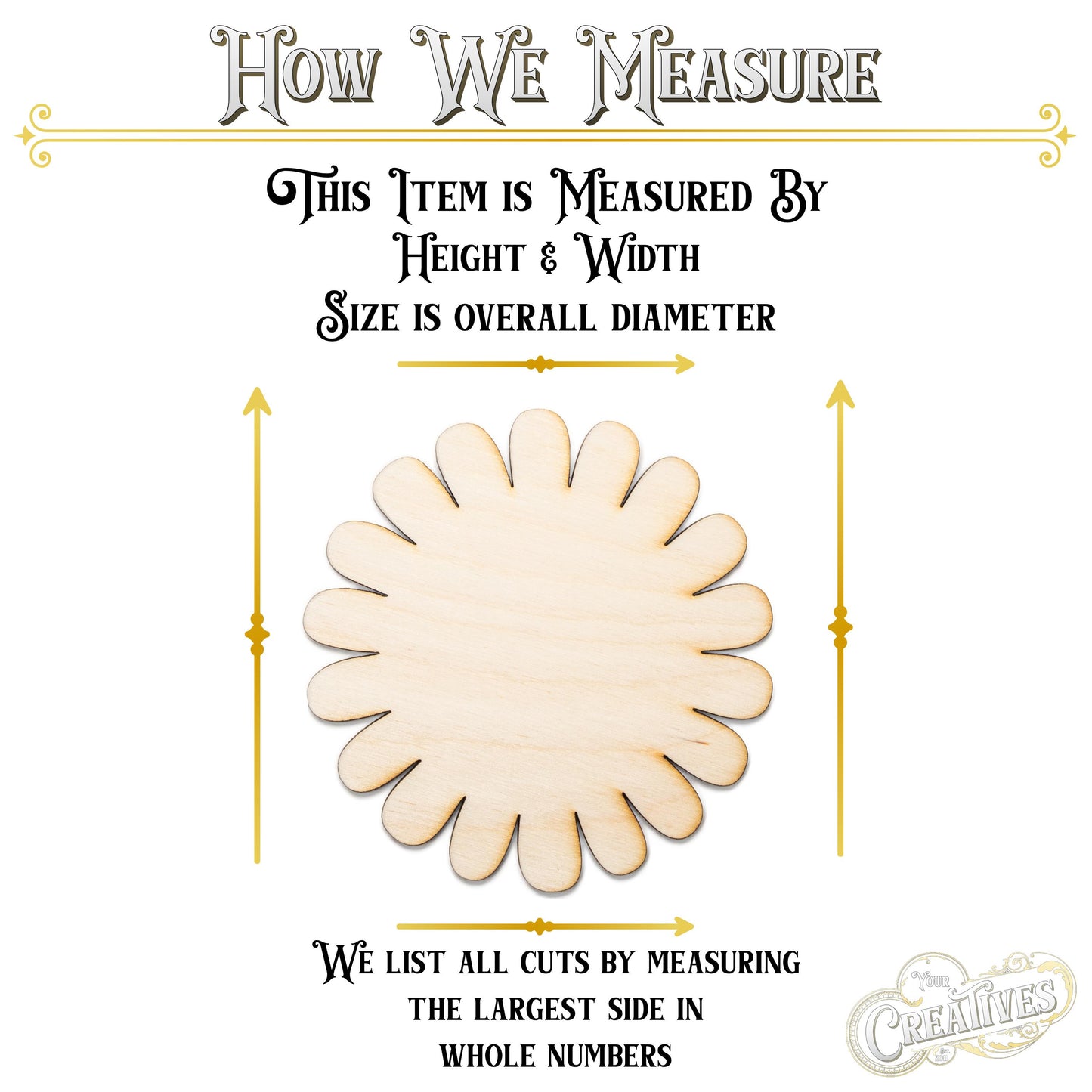 Daisy Blank Wood Cutout - Laser Cut Unfinished Craft Shape - Multiple Sizes