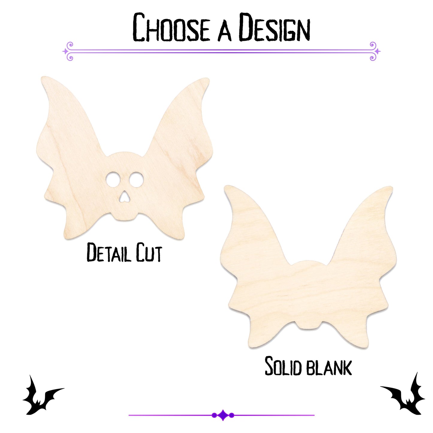 Skull Bow Blank Wood Cutout - Laser Cut Unfinished Craft Shape - Multiple Sizes