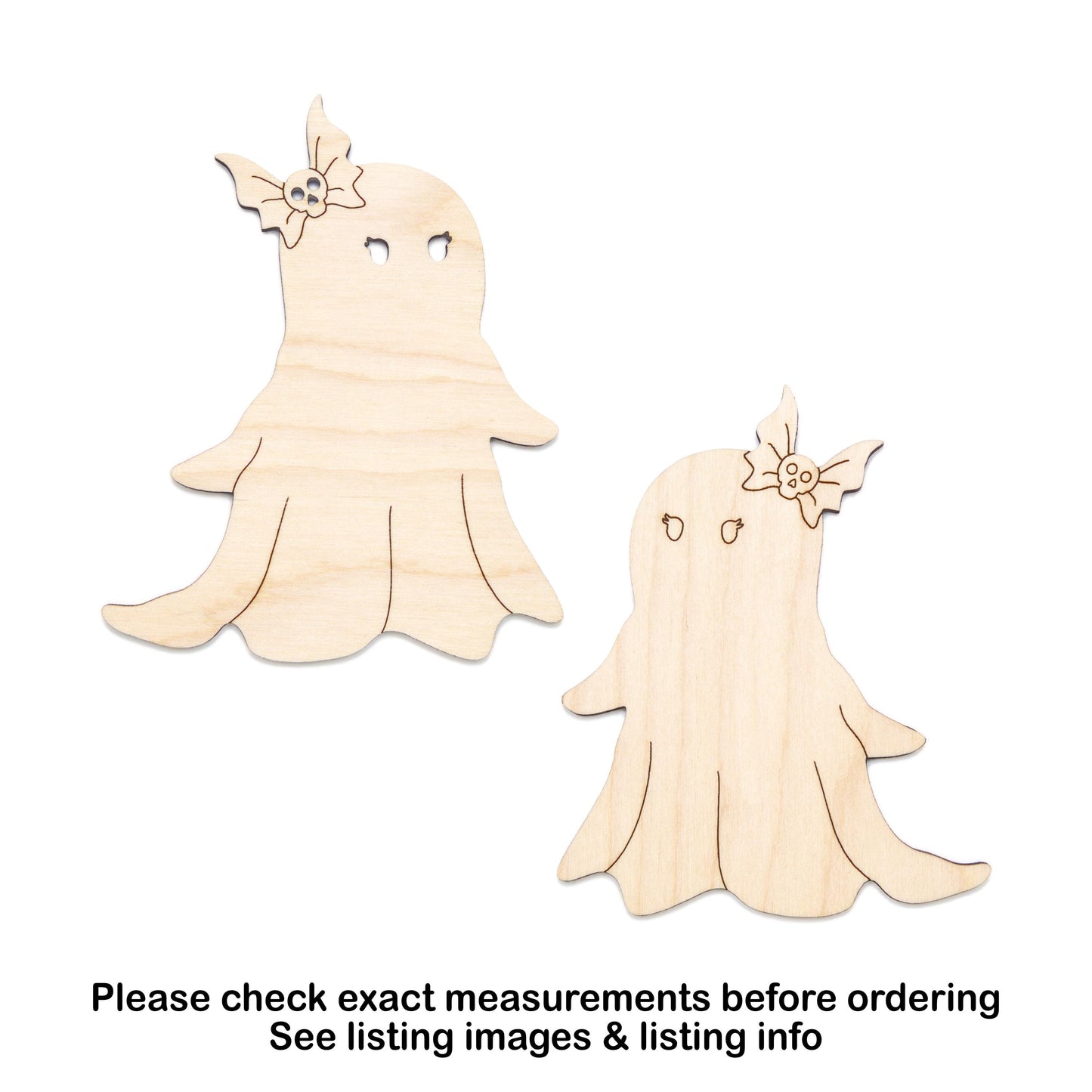 Ghost Girl Wood Cutout - Laser Cut Unfinished Craft Shape - Multiple Sizes