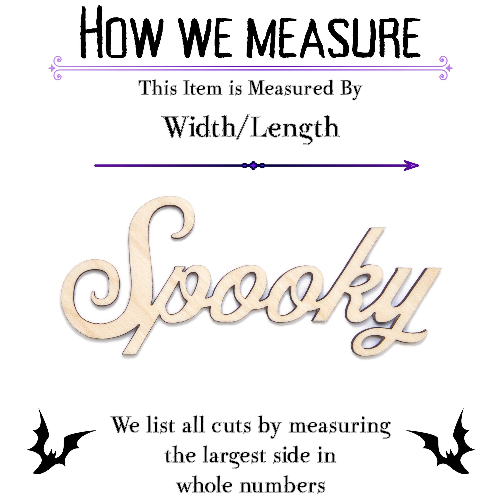 Spooky Word Wood Cutout - Laser Cut Unfinished Craft Shape - Multiple Sizes