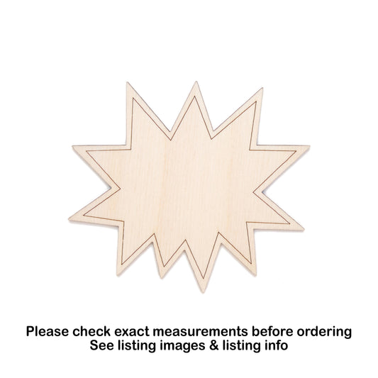 Announcement Bubble Detailed Wood Cutout - Laser Cut Unfinished Craft Shape - Multiple Sizes