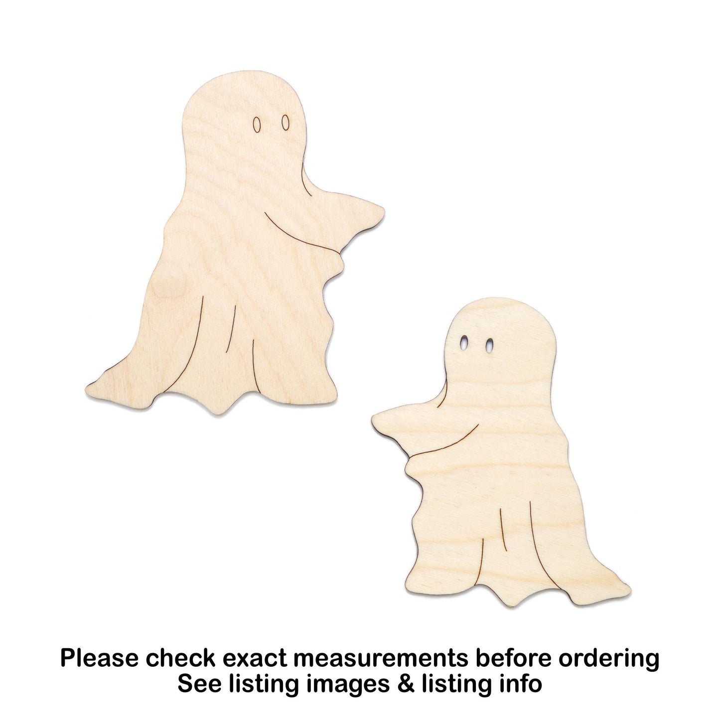 Ghost Walking Detailed Wood Cutout - Laser Cut Unfinished Craft Shape - Multiple Sizes