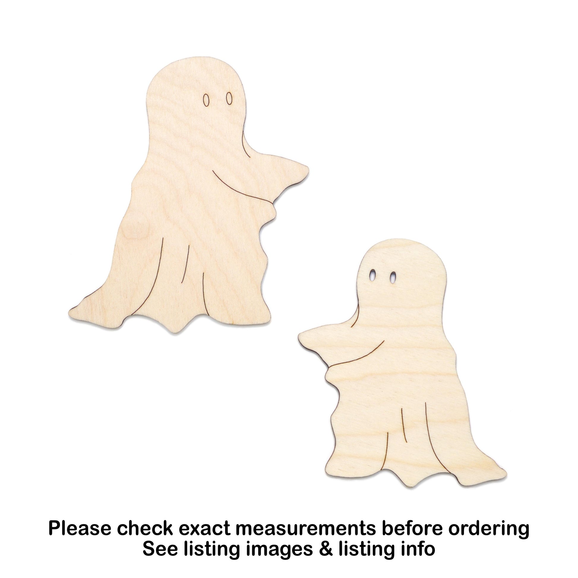 Ghost Walking Detailed Wood Cutout - Laser Cut Unfinished Craft Shape - Multiple Sizes