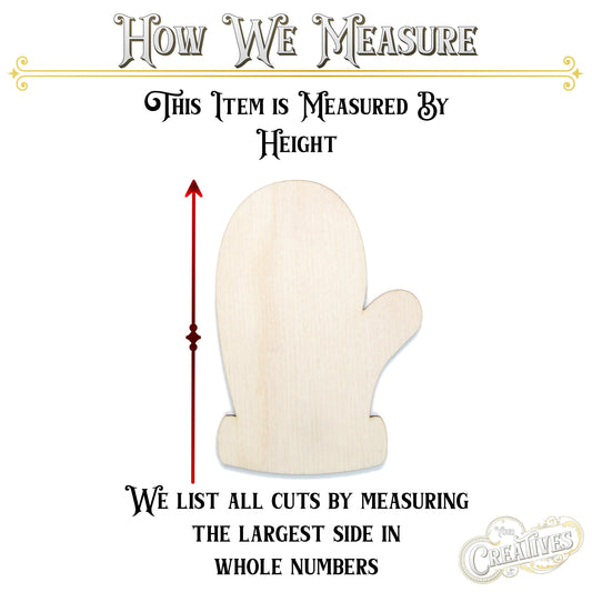 Mitten Blank Wood Cutout - Laser Cut Unfinished Craft Shape - Multiple Sizes