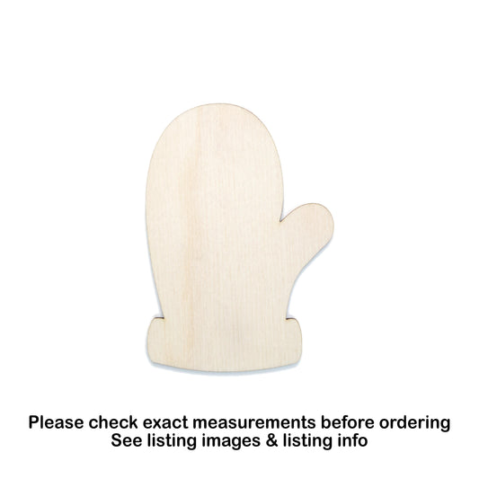 Mitten Blank Wood Cutout - Laser Cut Unfinished Craft Shape - Multiple Sizes