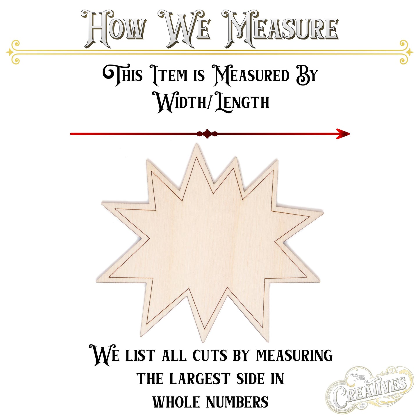 Announcement Bubble Detailed Wood Cutout - Laser Cut Unfinished Craft Shape - Multiple Sizes