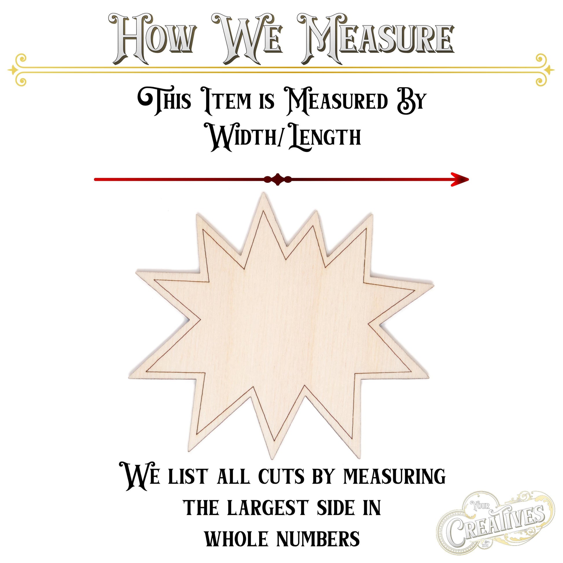 Announcement Bubble Detailed Wood Cutout - Laser Cut Unfinished Craft Shape - Multiple Sizes