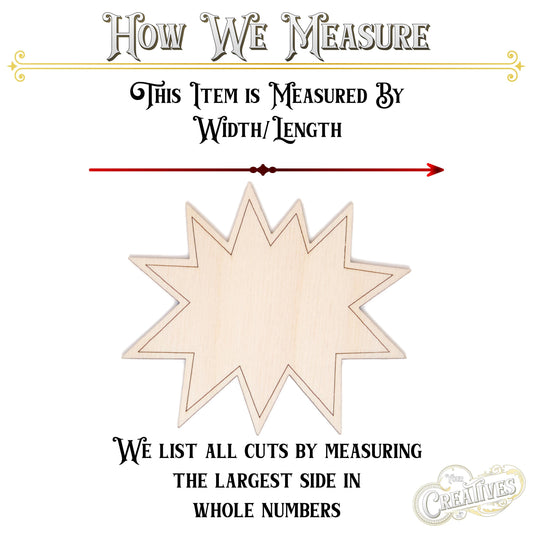 Announcement Bubble Detailed Wood Cutout - Laser Cut Unfinished Craft Shape - Multiple Sizes