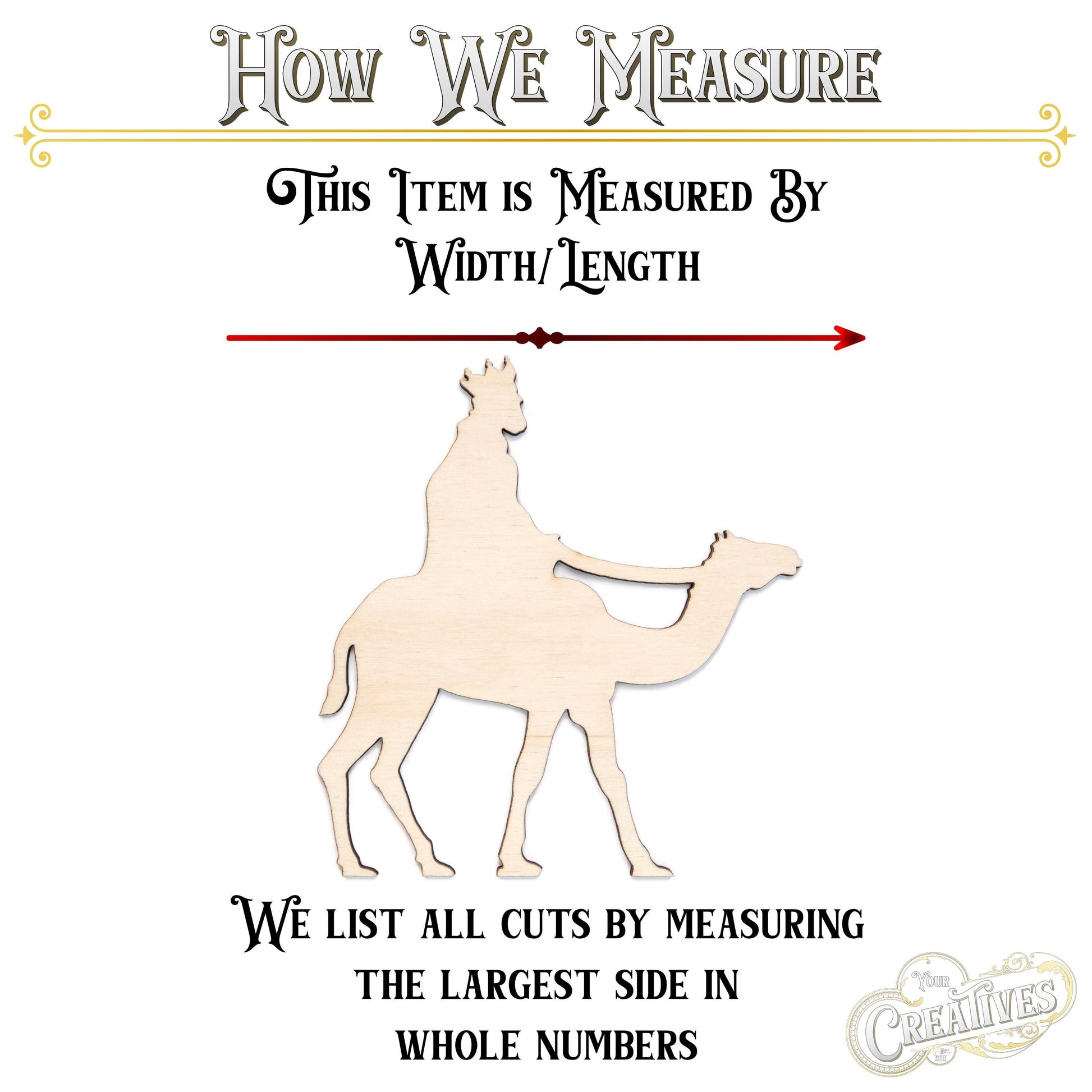 Three Wise Men Individual Blank Wood Cutout - Laser Cut Unfinished Craft Shape - Multiple Sizes