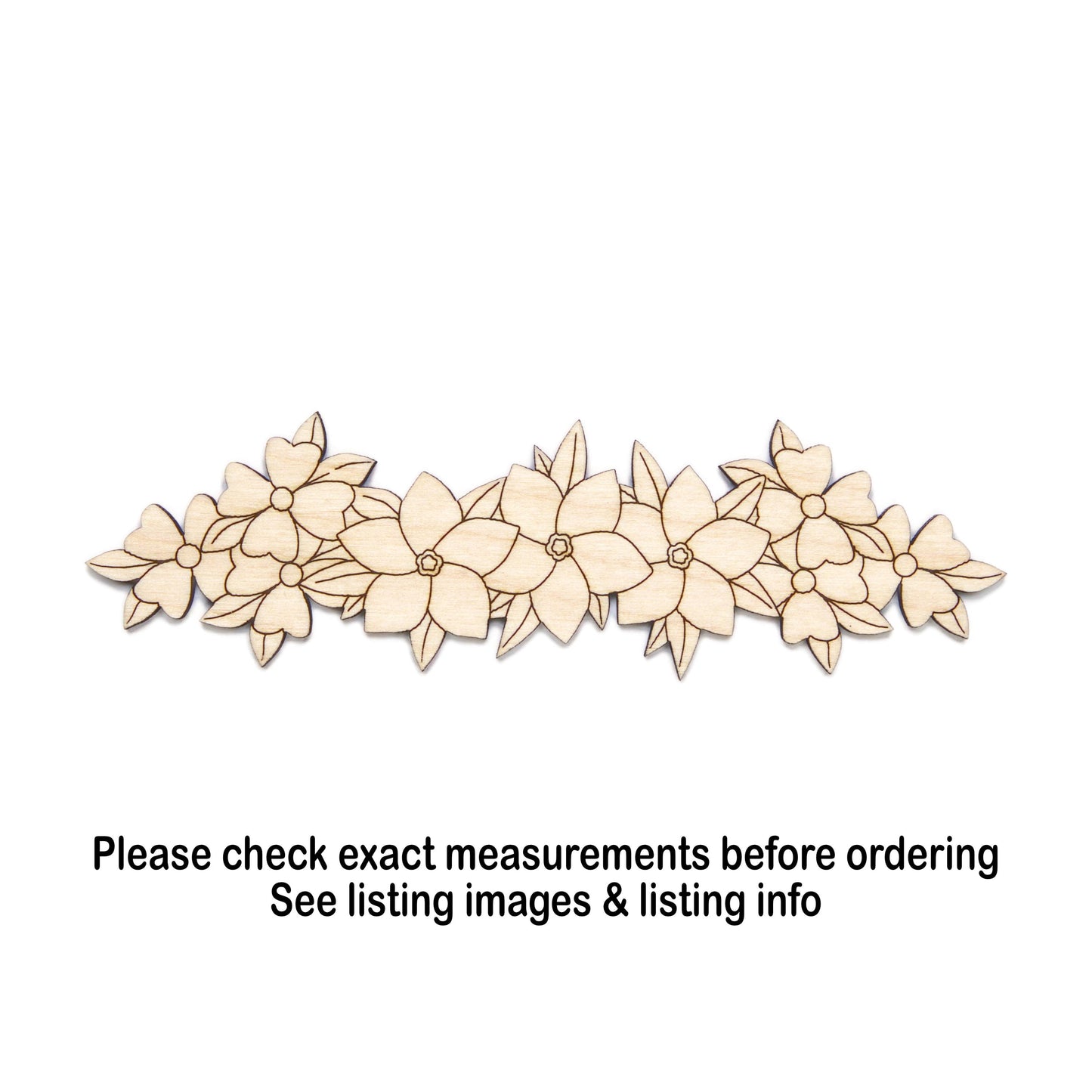 Forget Me Knots With Daisies Sash Wood Cutout - Laser Cut Unfinished Craft Shape - Multiple Sizes